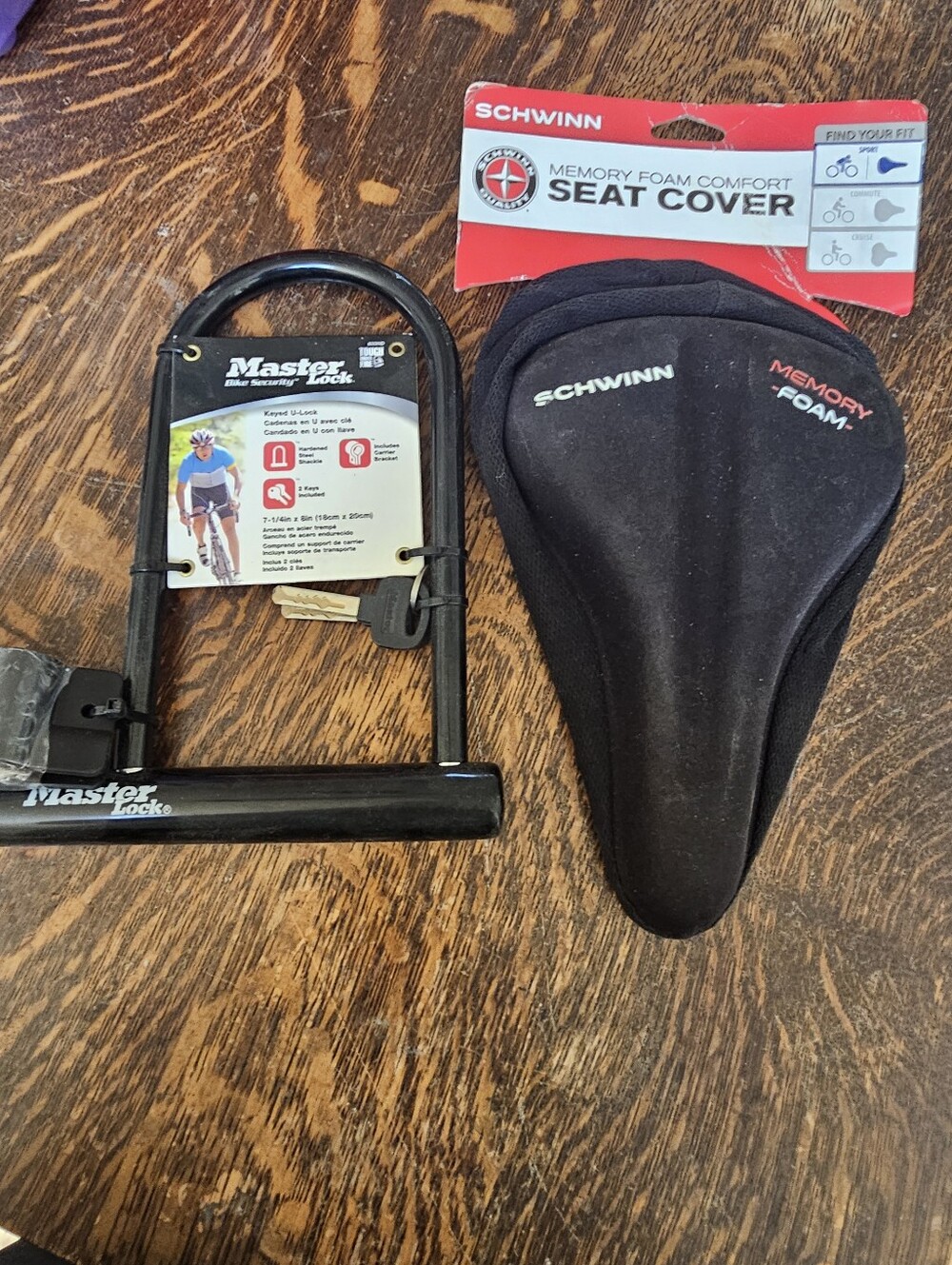 Master Bike Lock And Schwinn Black Memory Foam Bike Seat Cover
